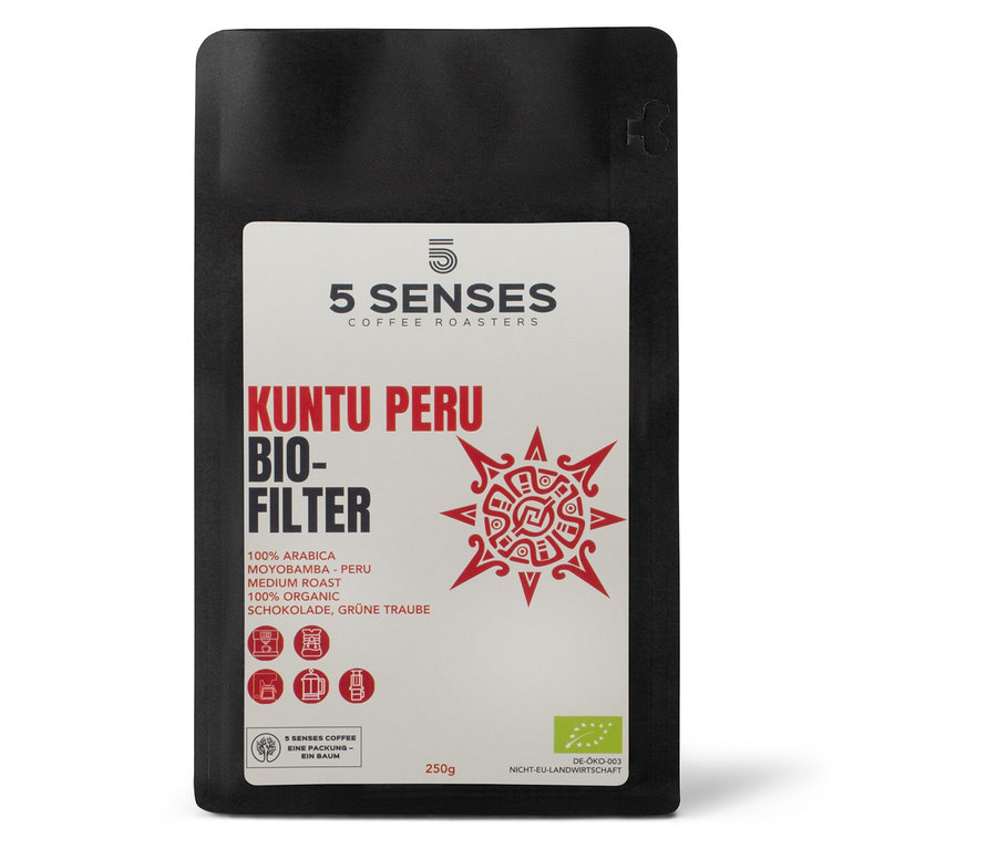 5 Senses - Kuntu Peru Bio-Filterkaffee - 250 g Ganze Bohne