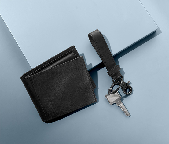 Geschenk-Set: Leder-Portemonnaie und Schlüsselanhänger online bestellen bei  Tchibo 601965