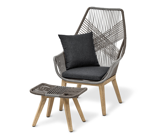 Textilgeflecht-Design-Sessel mit Fußhocker online bestellen bei Tchibo  614928