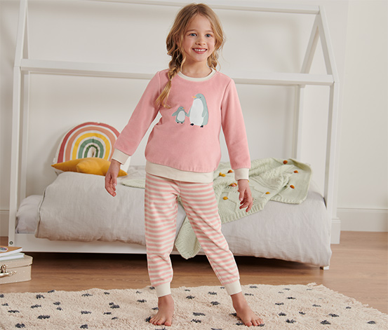Kleinkinder-Nicki-Pyjama mit Pinguinprint online bestellen bei Tchibo 650105