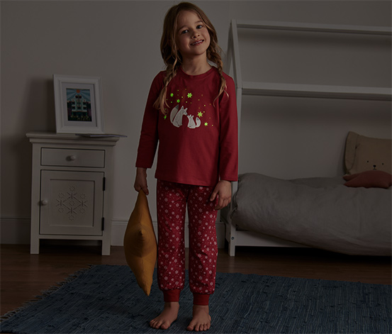Kinder-Glow-in-the-dark-Pyjama mit Fuchsprint online bestellen bei Tchibo  652735