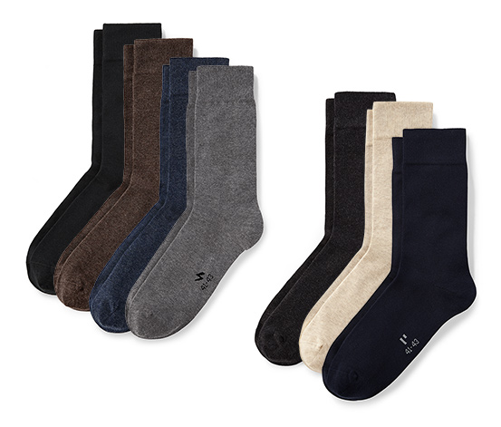 Socken mit Bio-Baumwolle, schwarz, blau, Anthrazit-, Grau-, Braun-, Beige-  und Blau-Melange online bestellen bei Tchibo 321344
