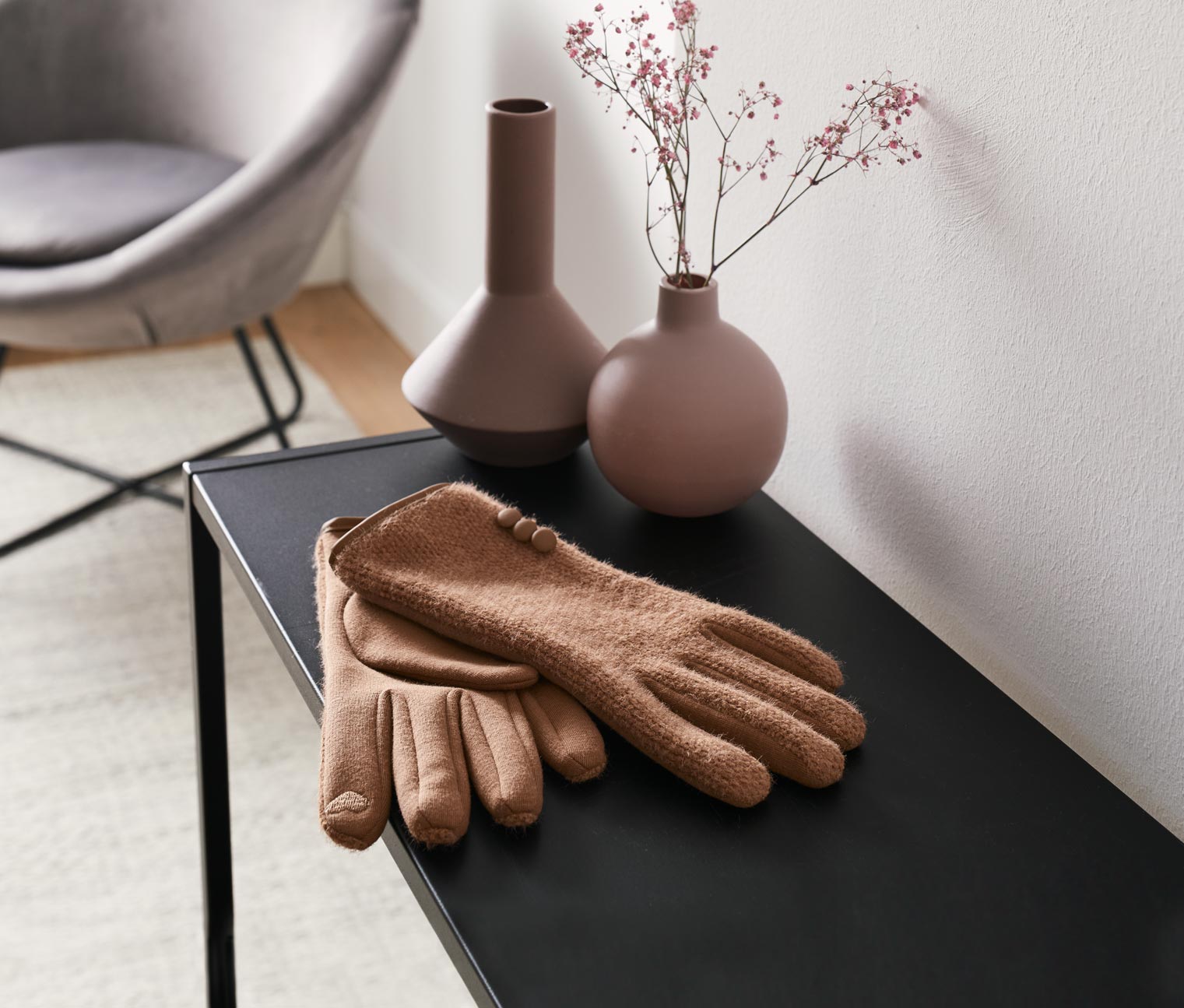 Handschuhe im Materialmix, cognacfarben online bestellen bei Tchibo 621790